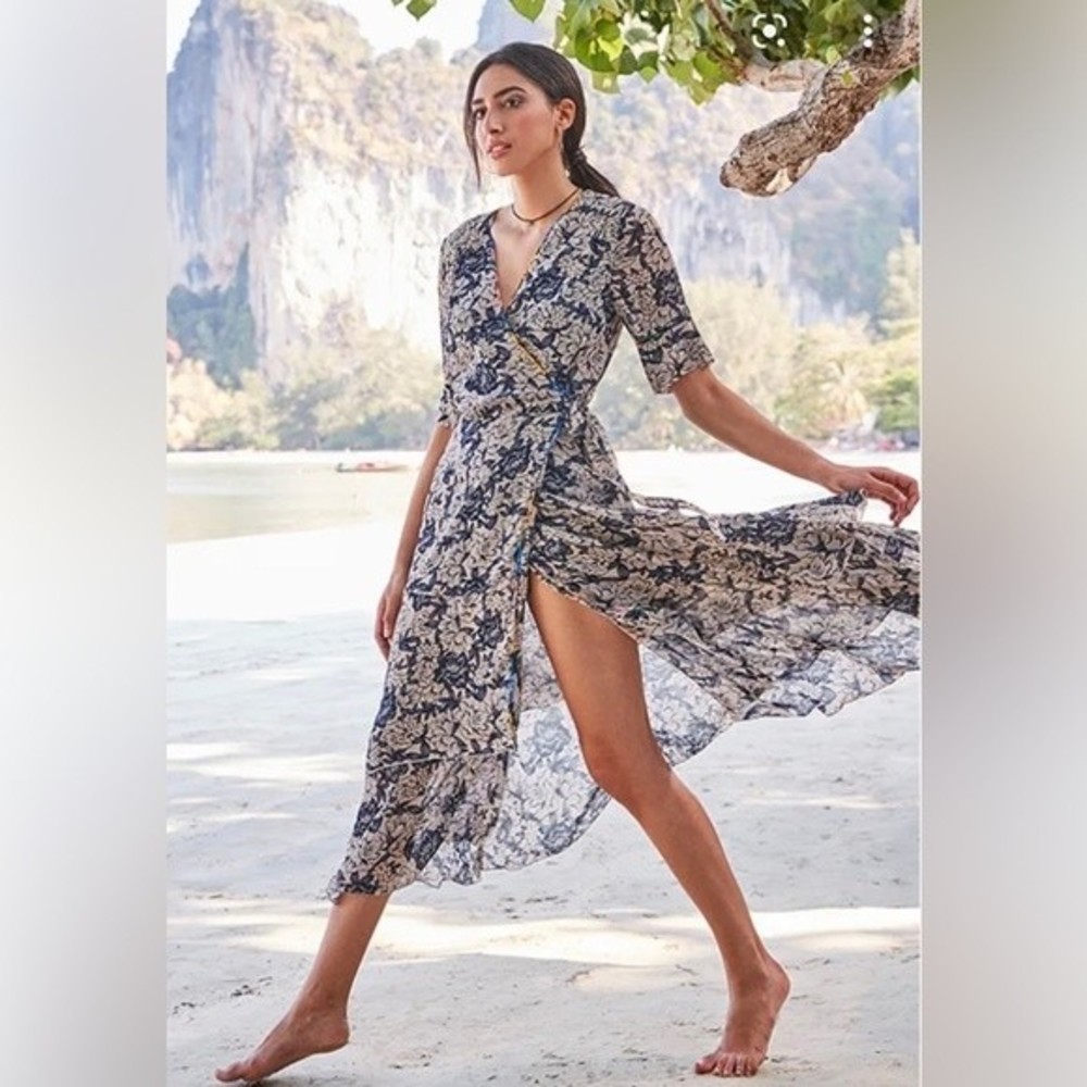 NEW Johnny Was Micha Mixed Floral Print Wrap Dress